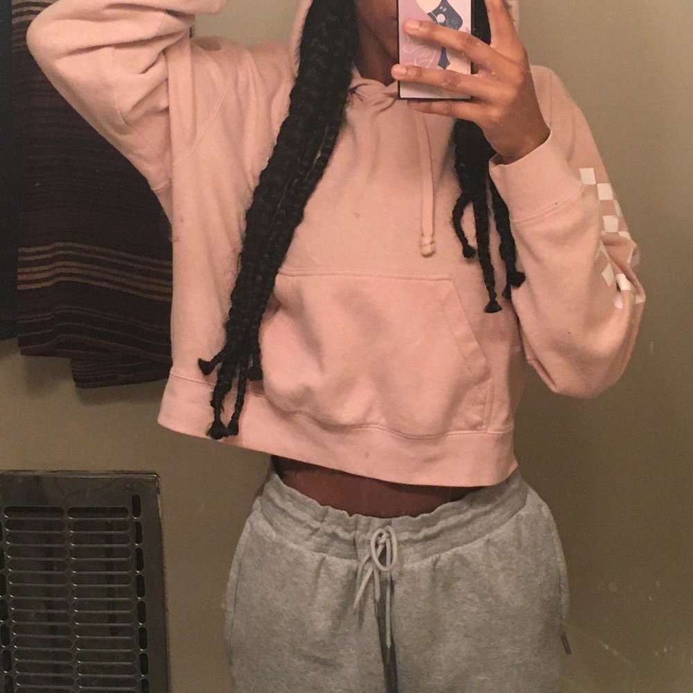 Official Vans Pink Crop Hoodie